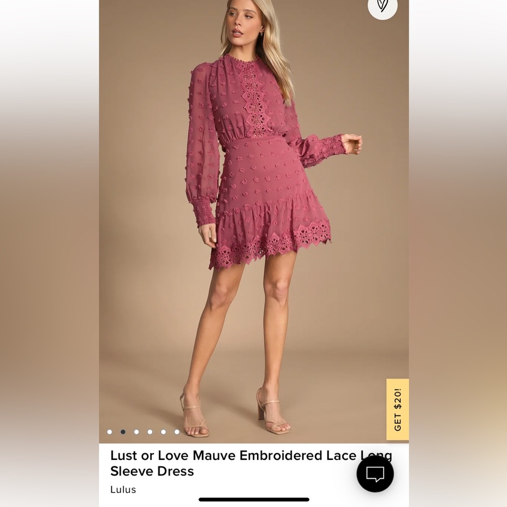 Love or Lust Mauve long sleeve Lulu’s dress